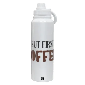 But first Coffee, Θερμός 1L Ανοξείδωτο με Βάση Κινητού & Διπλά Τοιχώματα