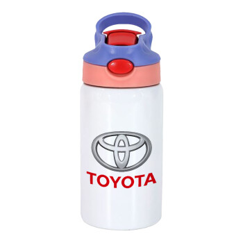 Toyota, Children's hot water bottle, stainless steel, with safety straw, pink/purple (350ml)