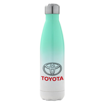 Toyota, Μεταλλικό παγούρι θερμός Πράσινο/Λευκό (Stainless steel), διπλού τοιχώματος, 500ml