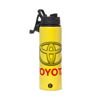 Toyota, Metallic water bottle with safety lid, 850ml aluminum