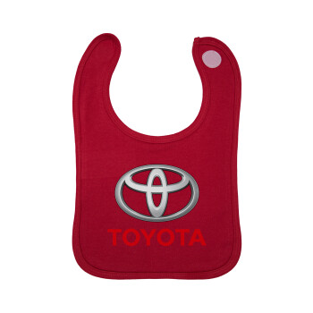 Toyota, Σαλιάρα με Σκρατς Κόκκινη 100% Organic Cotton (0-18 months)