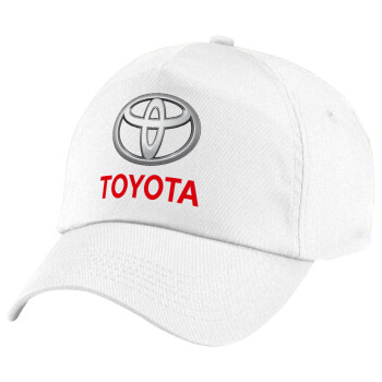 Toyota, Καπέλο παιδικό Baseball, 100% Βαμβακερό Twill, Λευκό (ΒΑΜΒΑΚΕΡΟ, ΠΑΙΔΙΚΟ, UNISEX, ONE SIZE)
