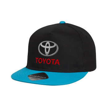Toyota, Καπέλο παιδικό Flat Snapback, Μαύρο/Μπλε (100% ΒΑΜΒΑΚΕΡΟ, ΠΑΙΔΙΚΟ, UNISEX, ONE SIZE)