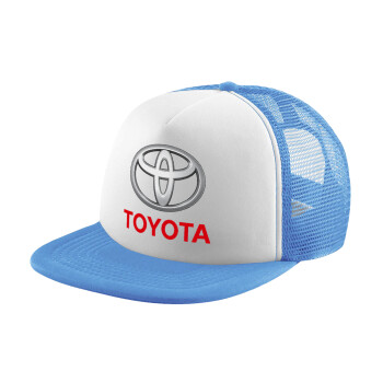 Toyota, Child's Soft Trucker Hat with Blue/White Mesh (POLYESTER, CHILD, ONE SIZE)