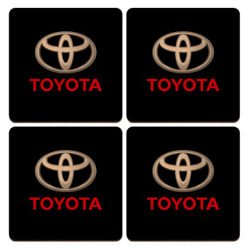 Toyota, ΣΕΤ x4 Σουβέρ ξύλινα τετράγωνα plywood (9cm)