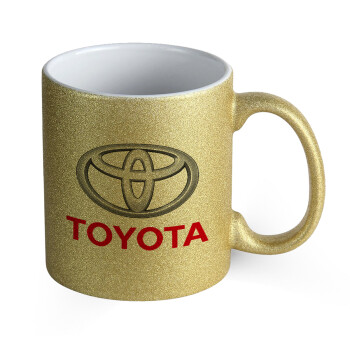 Toyota, Κούπα Χρυσή Glitter που γυαλίζει, κεραμική, 330ml