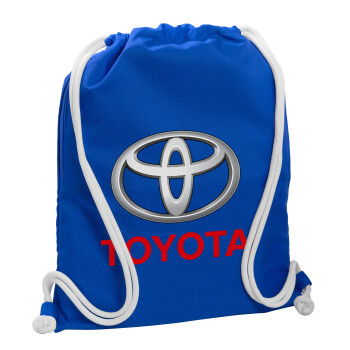 Toyota, Τσάντα πλάτης πουγκί GYMBAG Μπλε, με τσέπη (40x48cm) & χονδρά κορδόνια