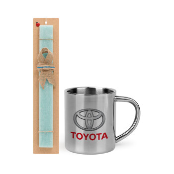 Toyota, Πασχαλινό Σετ, μεταλλική κούπα θερμό (300ml) & πασχαλινή λαμπάδα αρωματική πλακέ (30cm) (ΤΙΡΚΟΥΑΖ)