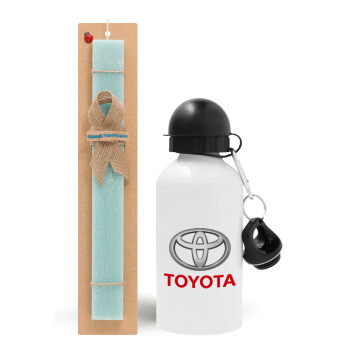 Toyota, Πασχαλινό Σετ, παγούρι μεταλλικό αλουμινίου (500ml) & λαμπάδα αρωματική πλακέ (30cm) (ΤΙΡΚΟΥΑΖ)