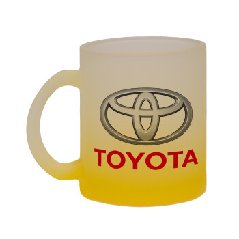 Toyota, Κούπα γυάλινη δίχρωμη με βάση το κίτρινο ματ, 330ml