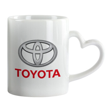 Toyota, Κούπα καρδιά χερούλι λευκή, κεραμική, 330ml