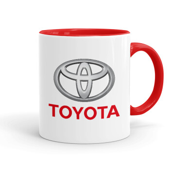 Toyota, Κούπα χρωματιστή κόκκινη, κεραμική, 330ml