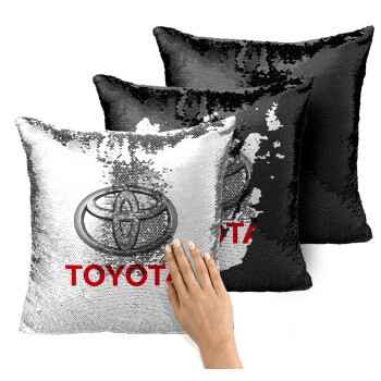 Toyota, Μαξιλάρι καναπέ Μαγικό Μαύρο με πούλιες 40x40cm περιέχεται το γέμισμα