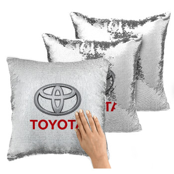 Toyota, Μαξιλάρι καναπέ Μαγικό Ασημένιο με πούλιες 40x40cm περιέχεται το γέμισμα
