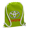 Backpack bag GYMBAG LIME GREEN, with pocket (40x48cm) & thick cords