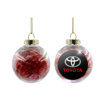Toyota, Χριστουγεννιάτικη μπάλα δένδρου διάφανη με κόκκινο γέμισμα 8cm