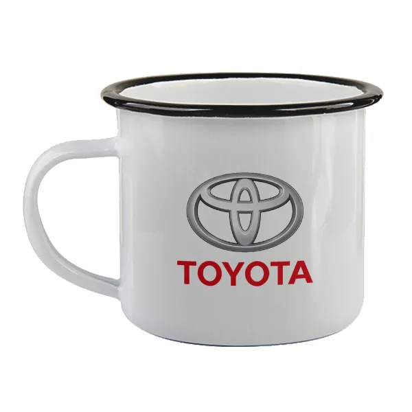 Toyota — Enamel mug with black rim, 360ml