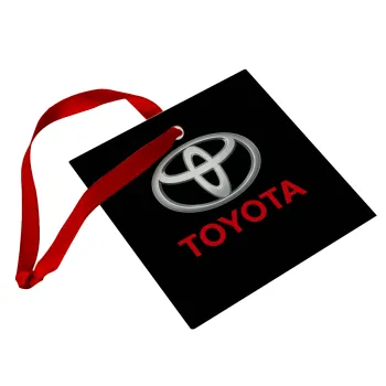 Toyota, Christmas ornament, glass square ornament 9x9cm