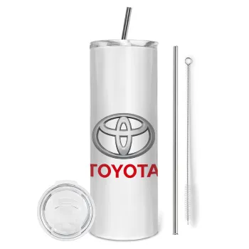 Toyota, Tumbler stainless steel 600ml, with metal straw & cleaning brush