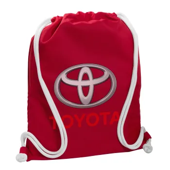 Toyota, Backpack pouch GYMBAG Red, with pocket (40x48cm) & thick cords
