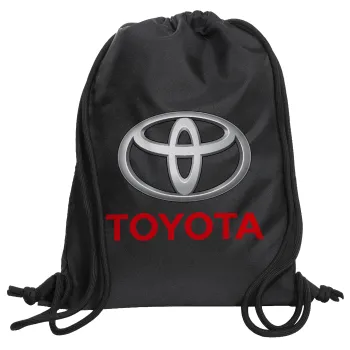 Toyota, Τσάντα πλάτης πουγκί GYMBAG Μαύρη, με τσέπη (40x48cm) & χονδρά κορδόνια