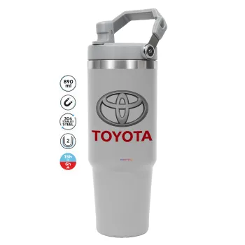 Toyota, GREY color, 890ml (30oz) stainless Steel Tumbler with Handle
