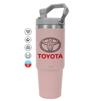 Toyota, Pink color, 890ml (30oz) stainless Steel Tumbler with Handle