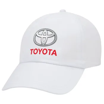 Toyota, Adult Baseball Cap White 5-panel (POLYESTER, ADULT, UNISEX, ONE SIZE)