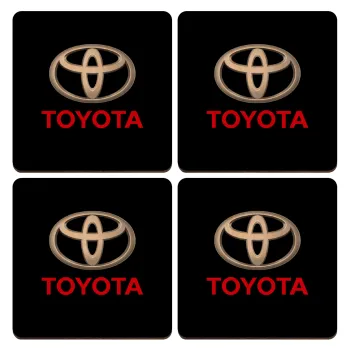 Toyota, ΣΕΤ x4 Σουβέρ ξύλινα τετράγωνα plywood (9cm)