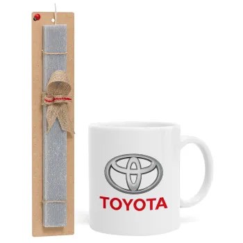 Toyota, Easter Set, Ceramic Cup (330ml) & Easter aromatic flat candle (30cm) (GRAY)