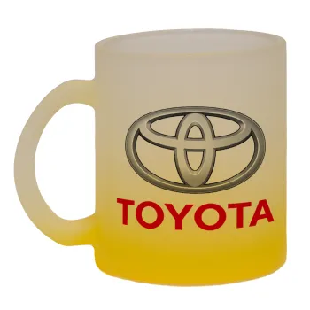 Toyota, Κούπα γυάλινη δίχρωμη με βάση το κίτρινο ματ, 330ml