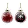 Transparent Christmas tree ball ornament with red filling 8cm