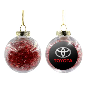Toyota, Transparent Christmas tree ball ornament with red filling 8cm
