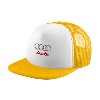 AUDI, Καπέλο Ενηλίκων Soft Trucker με Δίχτυ Κίτρινο/White (POLYESTER, ΕΝΗΛΙΚΩΝ, UNISEX, ONE SIZE)