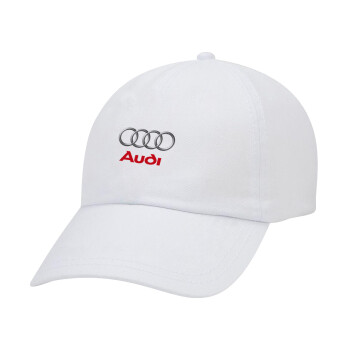 AUDI, Καπέλο Baseball Λευκό (5-φύλλο, unisex)