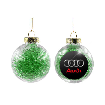 AUDI, Χριστουγεννιάτικη μπάλα δένδρου διάφανη με πράσινο γέμισμα 8cm