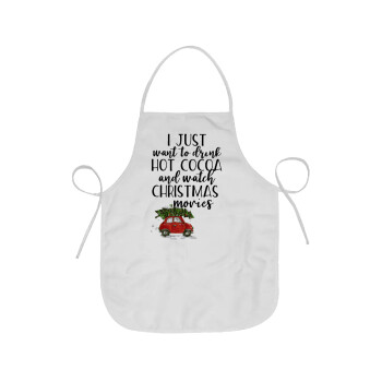 I just want to drink hot cocoa and watch christmas movies mini cooper, Chef Apron Short Full Length Adult (63x75cm)