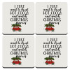 I just want to drink hot cocoa and watch christmas movies mini cooper, ΣΕΤ 4 Σουβέρ ξύλινα τετράγωνα (9cm)