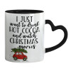 Mug heart black handle, ceramic, 330ml