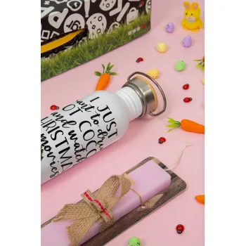 I just want to drink hot cocoa and watch christmas movies mini cooper, Πασχαλινή Λαμπάδα με παγούρι μεταλλικό (620ml, stainless steel) & κερί αρωματικό πλακέ (30cm) (ΡΟΖ)