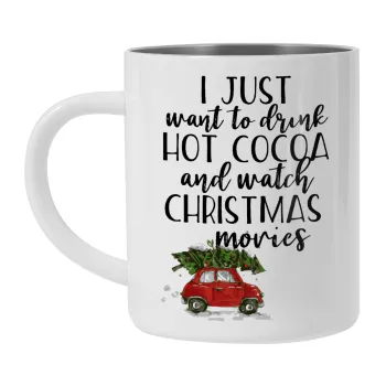 I just want to drink hot cocoa and watch christmas movies mini cooper, Mug Stainless steel double wall 300ml