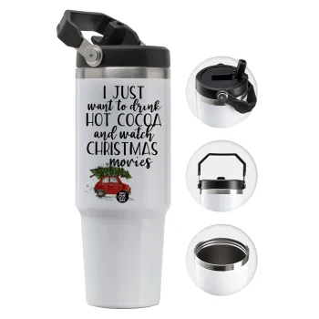 I just want to drink hot cocoa and watch christmas movies mini cooper, Θερμός Ανοξείδωτο 30oz με χερούλι