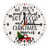 I just want to drink hot cocoa and watch christmas movies pickup car, Ρολόι τοίχου ξύλινο (20cm)