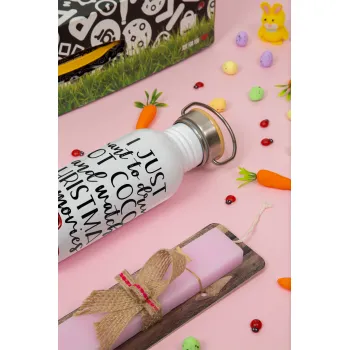 I just want to drink hot cocoa and watch christmas movies pickup car, Πασχαλινή Λαμπάδα με παγούρι μεταλλικό (620ml, stainless steel) & κερί αρωματικό πλακέ (30cm) (ΡΟΖ)