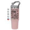 ΡΟΖ χρώματος Θερμός Ανοξείδωτο 890ml (30oz) με χερούλι
