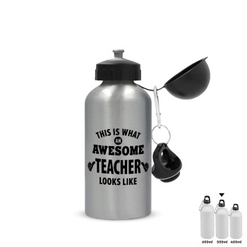 This is what an awesome teacher looks like hands!!! , Metallic water jug, Silver, aluminum 500ml
