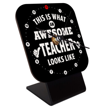 This is what an awesome teacher looks like hands!!! , Quartz Wooden table clock with hands (10cm)