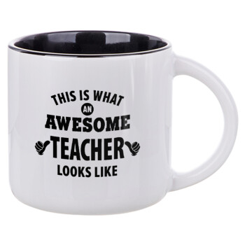 This is what an awesome teacher looks like hands!!! , Κούπα κεραμική 400ml Λευκή/Μαύρη