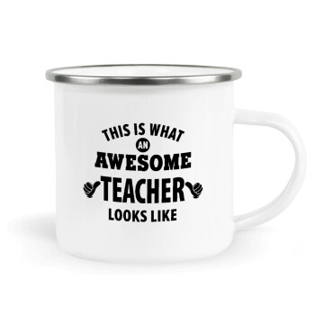 This is what an awesome teacher looks like hands!!! , Metallic enamel cup white 360ml