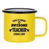Metallic enamel MATT Yellow cup 360ml